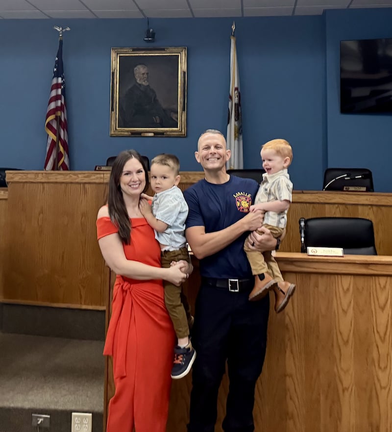 Alycia, Maxwell, Jacob and Wesley Szafranski on Wednesday, July 30,2025 at La Salle City Hall.