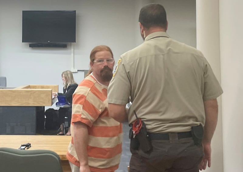 Ronald Martin Jr. walks into the courtroom on Friday, Aug. 1, 2025 at the La Salle County Government Complex in Ottawa. Martin is the suspect in the double murder in Sheridan that occured on July 17.