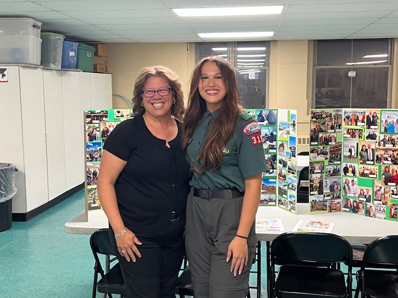 Alexis McCullough poses for a photo with her mom, Cassandra McCullough, after being deemed worthy of the rank of Eagle Scout on Sept. 4, 2025.