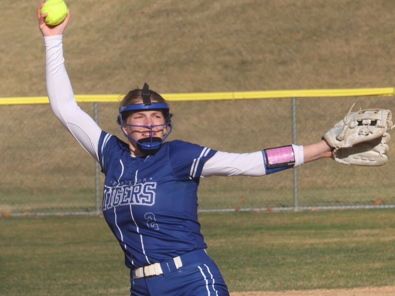 Princeton's Reese Reviglio lets go of a throw to Ottawa on Friday, March 13, 2026 at Ottawa High School.