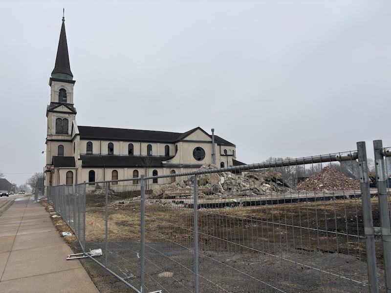 Only the main church remains at the former Immaculate Conception site, with all adjacent buildings removed as part of Beck’s redevelopment project.