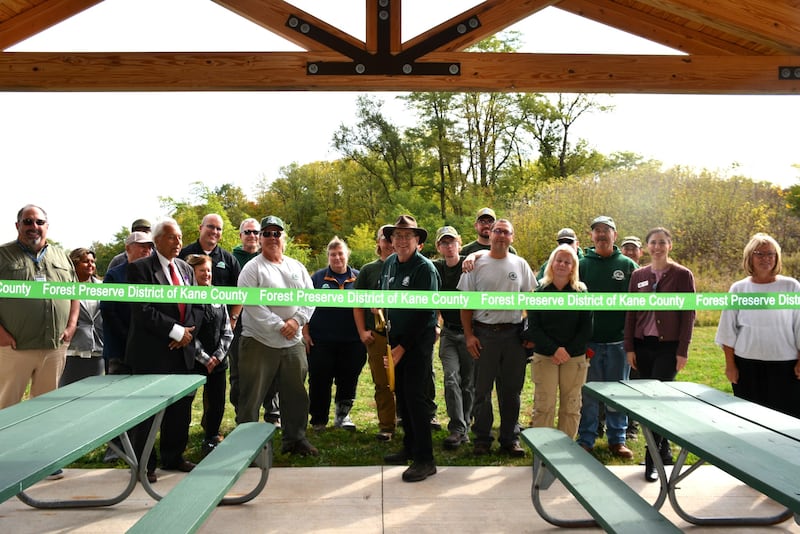 The Brunner Family Forest Preserve in Algonquin has a new sledding hill, accessible paths, new picnic shelter and more. Officials held a ribbon cutting on Oct. 16, 2025.