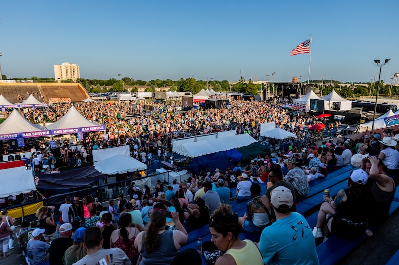 Attendees pack Busey Bank Field at Joliet Memorial Stadium during Taste of Joliet on June 21, 2025.