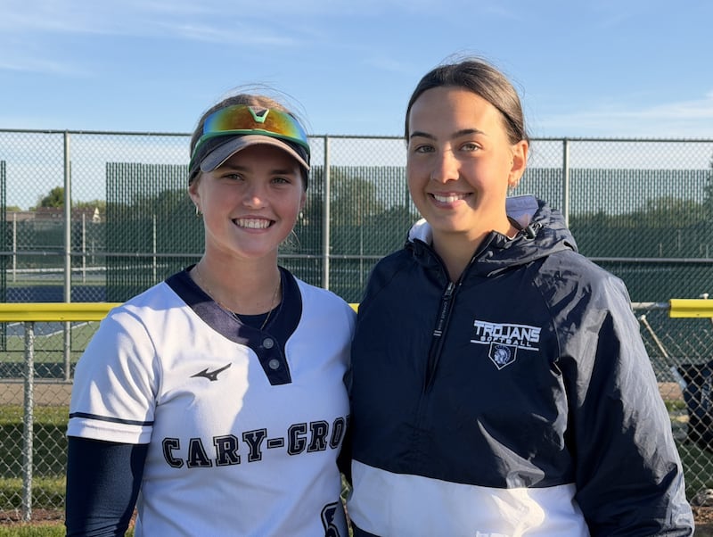 Paityn Ahlquist, left, and Addy Green, Cary-Grove