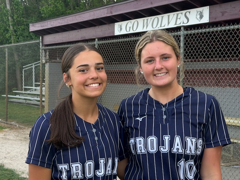 Olivia Osadzinski, left, and Emily Glen, Cary-Grove softball