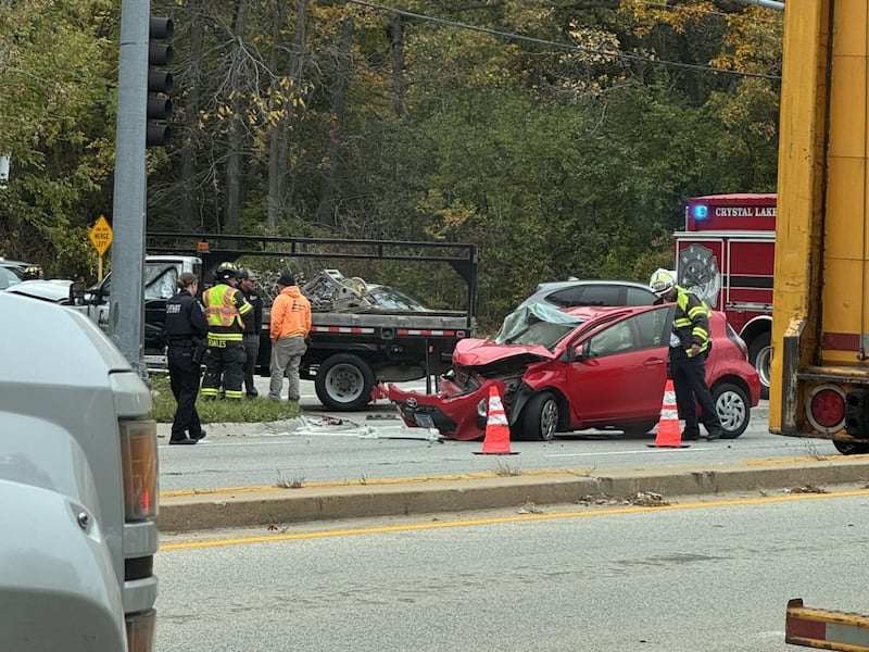 A crash Wednesday afternoon temporarily shut down Route 31 between Route 176 and Crystal Lake Avenue.