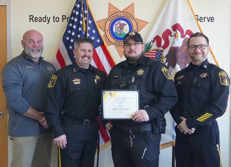 Jason Langston, Kendall County Undersheriff Bobby Richardson, Kendall County Sheriff's Office Deputy Tyler Giannotti, Kendall County Sheriff's Office Deputy Commander Caleb Waltmire.