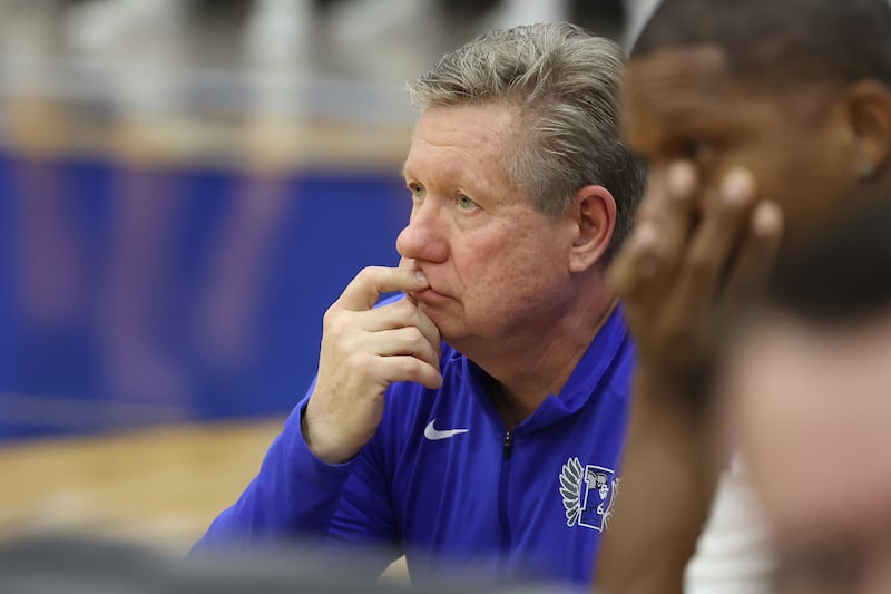 Lincoln-Way East head coach Rich Kolimas during the game against Bolingbrook.