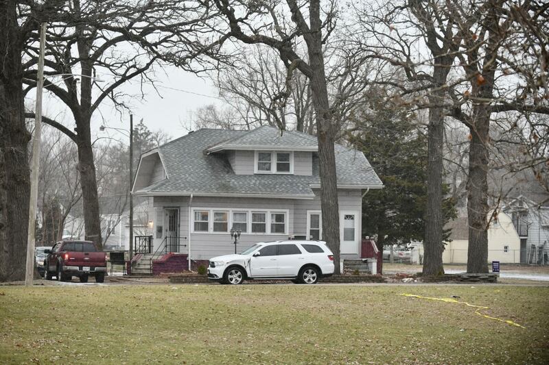 Caution tape lays near the home at 1845 Pierson Parkway in Kankakee where a deadly shooting took place New Year’s Eve.