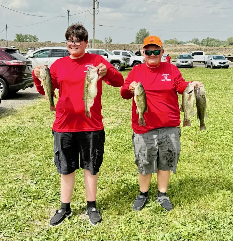 Two LaMoille High School students, Colton Ladson (left)) and Gavin Leffelman, qualified for Thursday's IHSA bass fishing sectionals at Savanna. They qualified on Pool 14 on May 15 at the Fulton Regional on the Mississippi River with a weight of over 11 pounds to advance in the top six to move on to sectionals. They were captained by Douglas Lovgren of Arlington.
