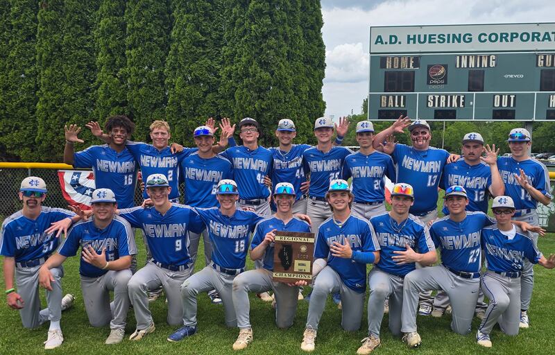 The Newman baseball team is pictured after winning the Class 2A Alleman Regional title on Saturday, May 24 at the Alleman Athletic Complex. The Comets beat the Pioneers 10-7 for their fifth straight regional title.