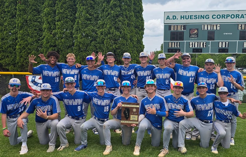 The Newman baseball team is pictured after winning the Class 2A Alleman Regional title on Saturday, May 24 at the Alleman Athletic Complex. The Comets beat the Pioneers 10-7 for their fifth straight regional title.