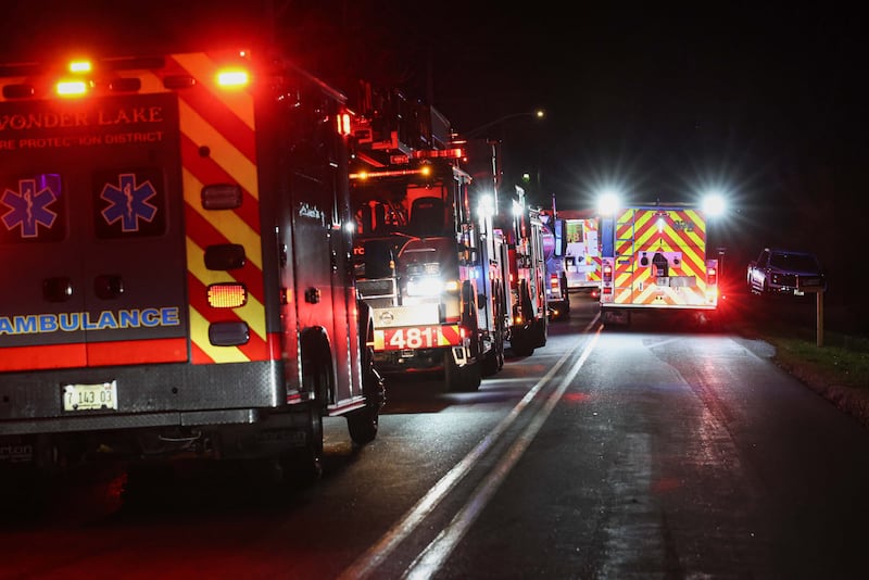 Dozens of chickens died in a house fire near Harvard Nov. 15, 2025.