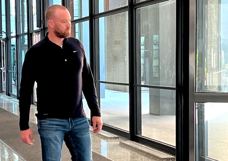 Former Joliet Police Officer William Busse leaves the Everett M. Dirksen U.S. Courthouse on Wednesday, Sept. 11, 2024, in Chicago. Busse was arraigned on federal drug trafficking charges.