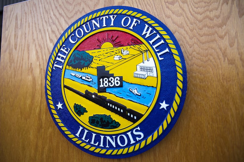 The Will County Seal on Monday, Dec. 7, 2020, at Will County Office Building in Joliet, Ill.