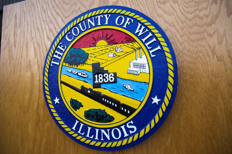 The Will County Seal on Monday, Dec. 7, 2020, at Will County Office Building in Joliet, Ill.
