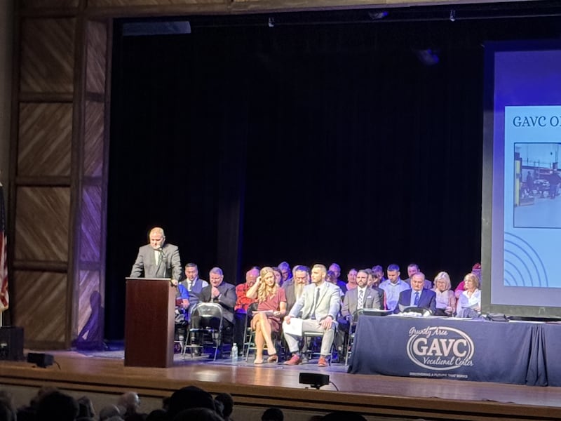 GAVC Director Lance Copes introduces the awards ceremony on Wednesday, April 29, 2026.