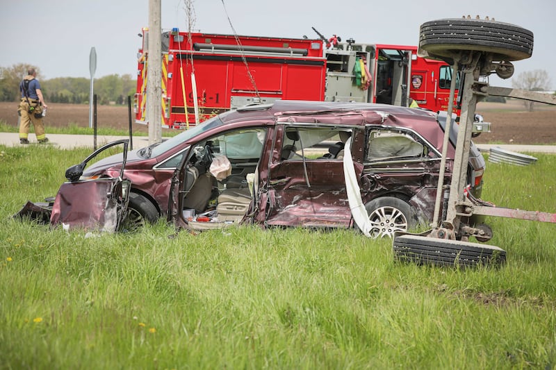 Two drivers were hospitalized following a crash near Union Friday, May 8, 2026.