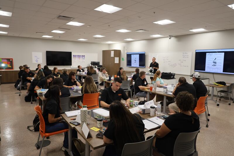 Riley Hintzsche teaches 27 agricultural educators from 14 states at Oklahoma State University.