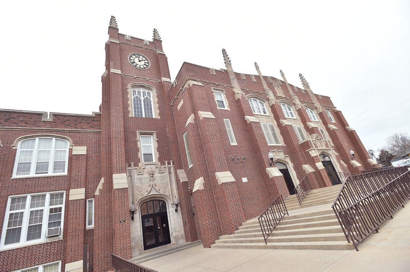 The main entrance of La Salle-Peru Township High school today. Under the master plan, the clock tower and auditorium will remain the same. Under the master plans, students and staff will not have to travel outdoors during the school day (for certain classes) to create a safer learning environment.