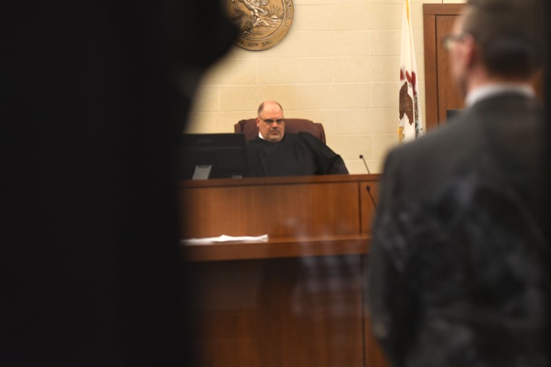 Ogle County Judge John "Ben" Roe addresses the jury as defendant Duane "DC" Meyer (right) listens during his trialon Tuesday, Jan. 27, 2026 at the Ogle County Judicial Center in Oregon.