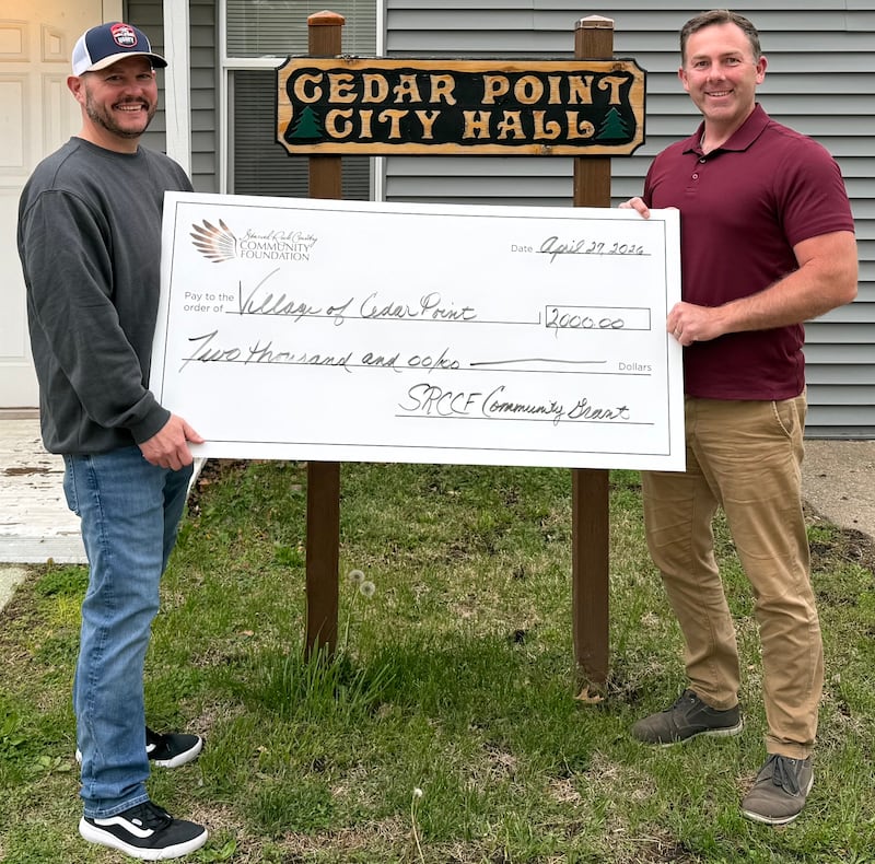 The village of Cedar Point receiving a $2,000 Starved Rock Country Community Foundation community grant to launch its Mining for Music initiative