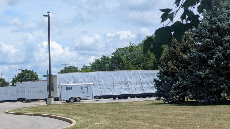 Troy Craughwell Elementary School in Joliet is adding modular classrooms to optimize space for the coming school year. The modular units are seen on Monday, June 30, 2025, in the school's parking lot.