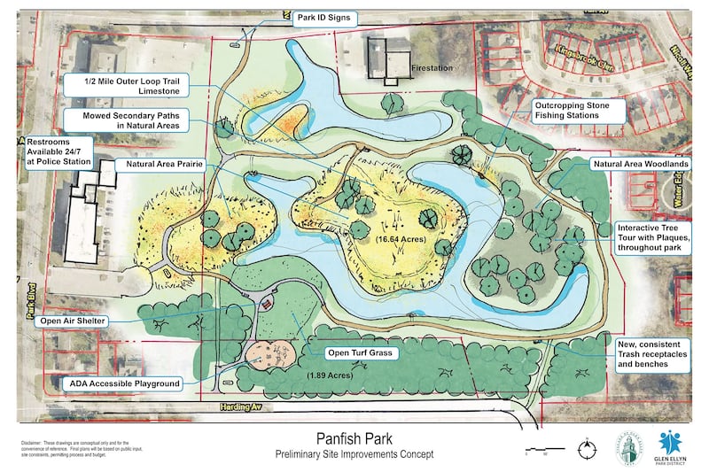 Improvements proposed to Panfish Park in Glen Ellyn.