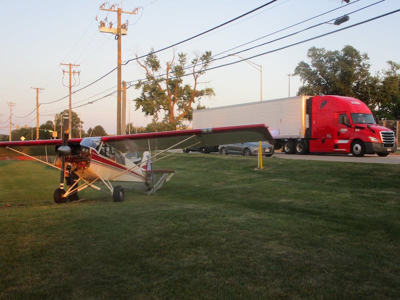 A pilot made an emergency landing Thursday on the edge of the Inwood Golf Course in Joliet and near McDonough Street. Aug. 14, 2025