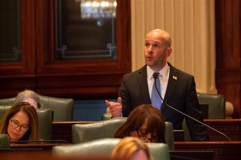 State Rep. Bob Morgan, D-Deerfield, is pictured on the House floor on Thursday, April 18, 2024.