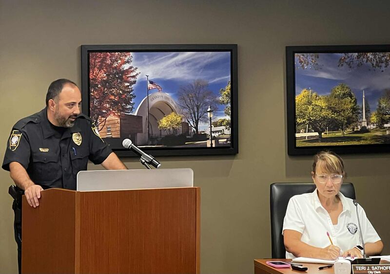 Sterling Police Chief Alex Chavira announces his retirement after nearly 30 years of service during the City Council meeting on Aug. 4, 2025.