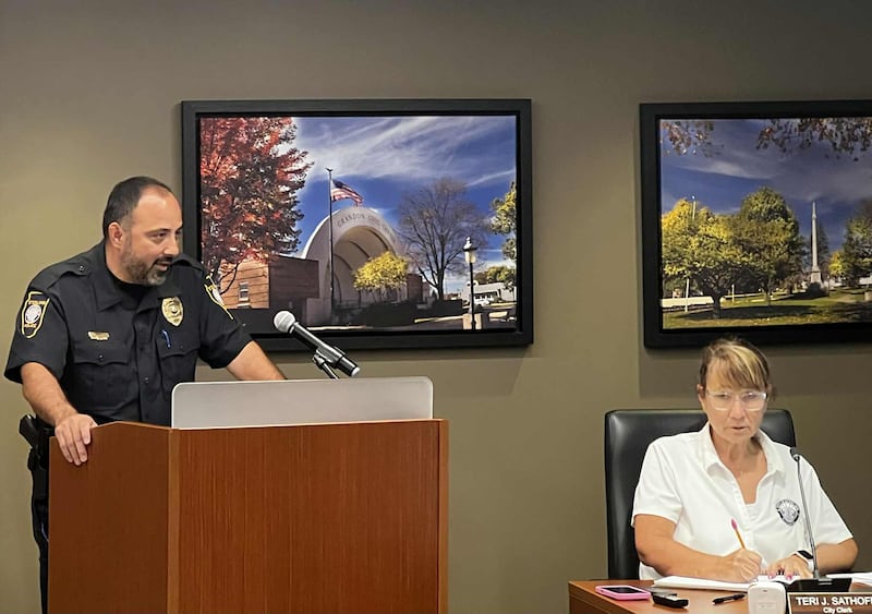Sterling Police Chief Alex Chavira announces his retirement after nearly 30 years of service during the City Council meeting on Aug. 4, 2025.