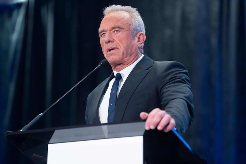 FILE - U.S. Secretary of Health and Human Services Robert F. Kennedy Jr. speaks during the Western Governors' Association meeting Thursday, Nov. 20, 2025, in Scottsdale, Ariz. (AP Photo/Rebecca Noble, File)