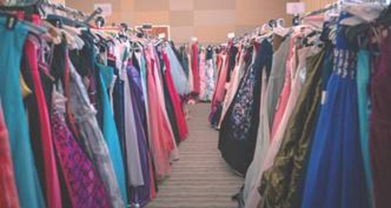 Many dresses were collected during the 2022 drive.