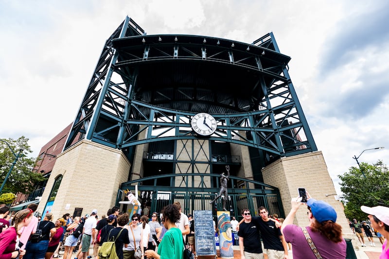 Fans arrive Duly Heath and Care Field for the Joliet Slammers Dog Day event, presented by University of St. Francis, and game against the Mississippi Mud Monsters on Aug. 10, 2025.
