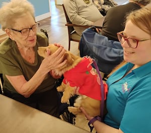 Geneva daycare dogs bring Valentine’s Day joy to seniors at Bria