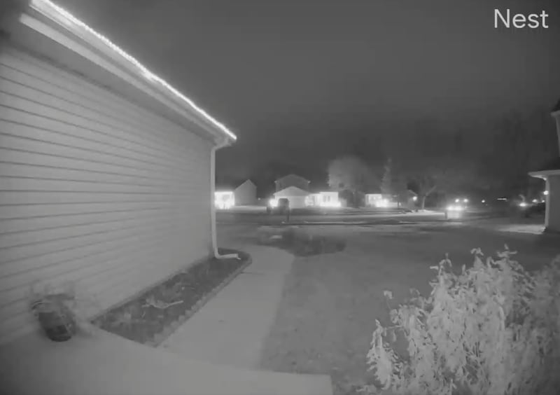 A still photo is from Ring camera footage that caught a loud booming sound in the McHenry area on the evening of Dec. 25, 2025.