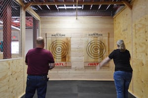 Axe throwing perfect for date nights, family or group outings 