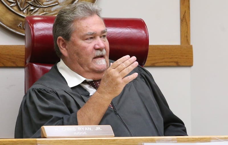 Chief Judge H. Chris Ryan Jr. addresses the jury during the Malcolm Whitfield trial on Tuesday, July 22, 2025 at the La Salle County Government Complex in Ottawa. Whitfield could face more than 100 years in prison if convicted in the 2023 fatal shooting of Shaquita Kelly and to injuring two others.