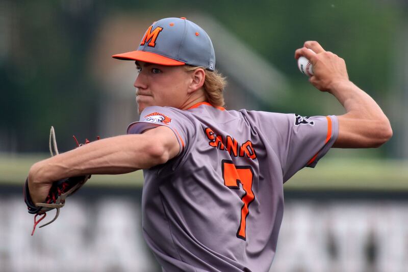 McHenry’s Brandon Shannon delivers against Barrington in IHSA Class 4A Sectional Title Game baseball action at McHenry High School in McHenry on Saturday, June 7, 2025.
