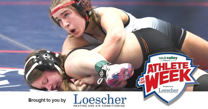 Fulton freshman Tessa Fosdick is the Sauk Valley Athlete of the Week. She won the 115-pound title at the Belvidere Regional with pins in all three wins.