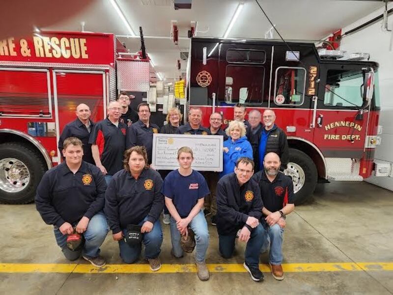 Members of Putnam County Rotary and the Granville-Hennepin Fire Protection District gathered on March 25, 2025, for presentation of Rotary's donation of $2,400. The grant will enable the District to upgrade educational technology used for firefighter, first responder and community training events.