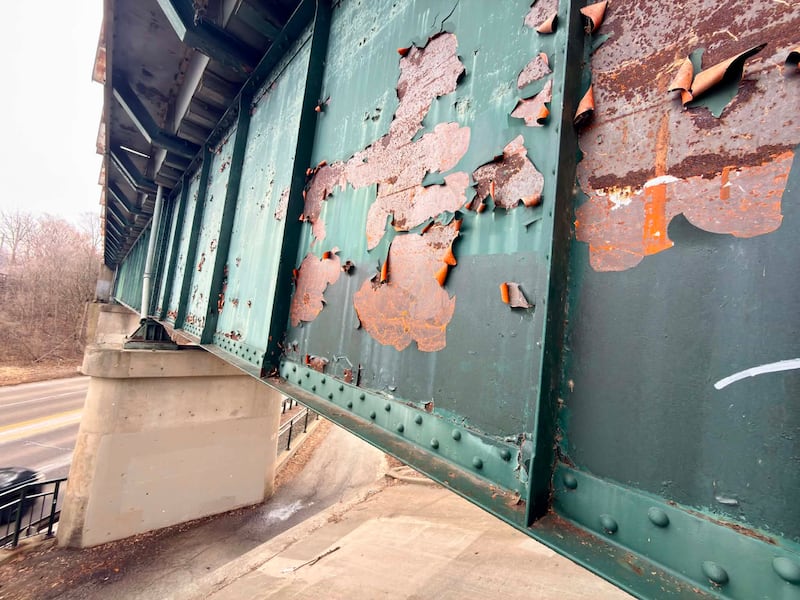 (file photo) After a local ecologist spotted large lead-based paint flakes polluting the Fox River watershed near St. Charles, the Illinois Environmental Protection Agency served a violation notice to Union Pacific Railroad.