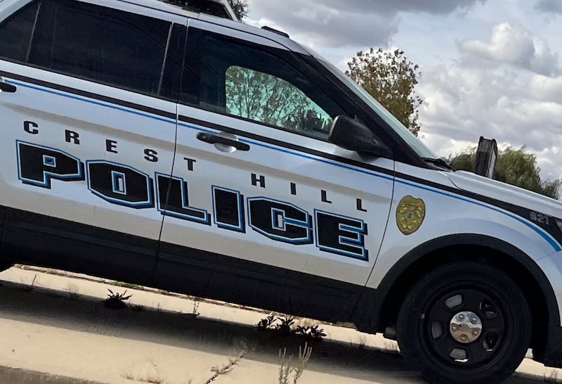 A Crest Hill police squad vehicle.