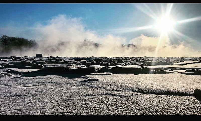 Kankakee River with ice