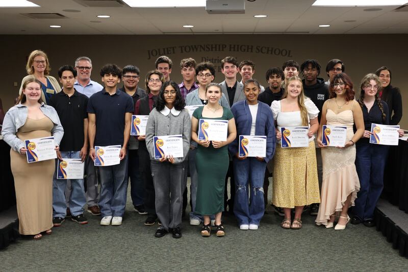 The Joliet Township High School District 204 Board of Education announced a group of outstanding students from Joliet Central and Joliet West high schools who earned College Board National Recognition Awards at its recent meeting.