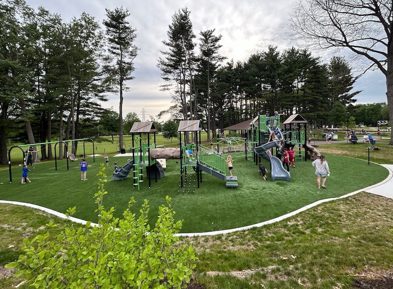 The new playground at Park East Inland Side recreation area includes features for kids ages 2-5 and 5-12. It was a popular place for kids at the Oregon Park District's grand opening celebration for the upgraded park on Monday, May 18, 2026.