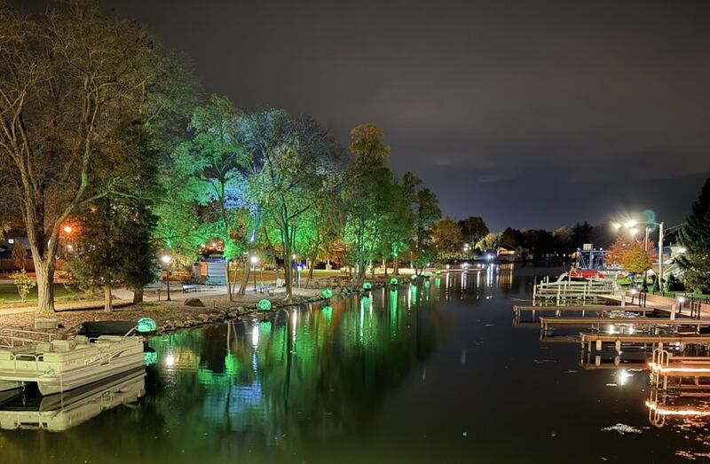 McHenry worked with American Legion Post 491 and McHenry County to light up Miller Point Park and Veterans Park for Operation Green Light, seen here on Thursday, Nov. 6, 2025, honoring Veterans Day.