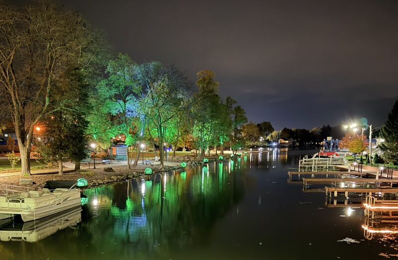 McHenry worked with American Legion Post 491 and McHenry County to light up Miller Point Park and Veterans Park for Operation Green Light, seen here on Thursday, Nov. 6, 2025, honoring Veterans Day.