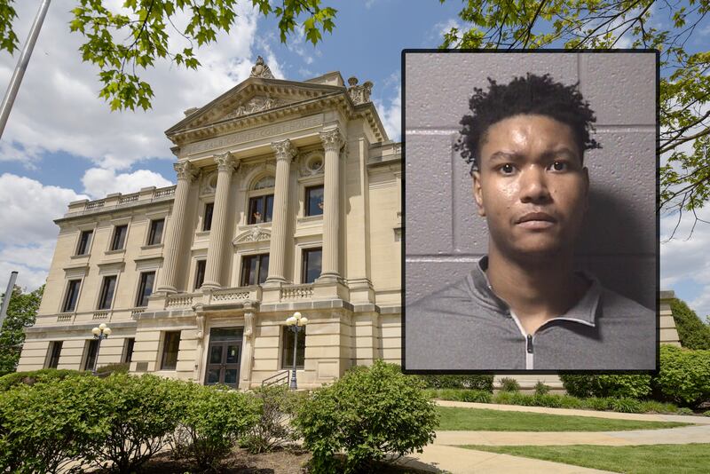 Javaughn J. Owens, 23, is charged with first-degree attempted murder following a stabbing in the 1000 block of South Seventh Street reported in DeKalb about 3:37 p.m. Sunday, Sept. 15, 2024, according to court records. Police allege the stabbing happened when Owens argued with another man over peanut butter and jelly, court records show. (Inset photo provided by DeKalb County Jail)